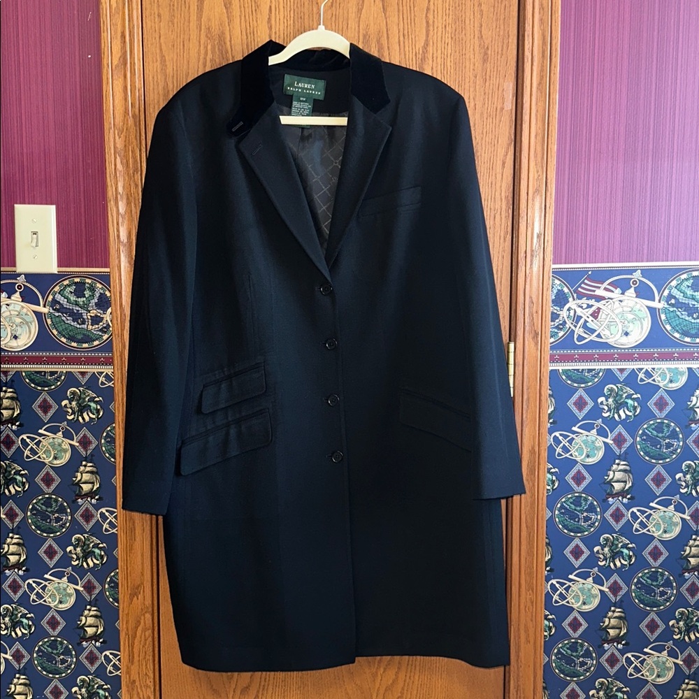 Ralph Lauren Black Equestrian Riding Coat Size 18W